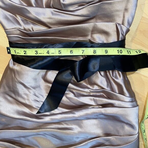 WTOO by Watters & Watters Strapless Champagne with Black Bow Maxi Gown size 2 - Picture 15 of 15